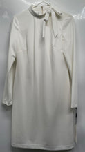 Load image into Gallery viewer, Calvin Klein Womens White Long Sleeve Back-Zip Tie Neck A-Line Dress Sz 6 W/ Tag
