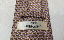 Load image into Gallery viewer, Louis Dell'Olio Mens Brown Purple Geometric Silk Adjustable Pointed Tie
