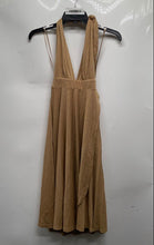 Load image into Gallery viewer, H&amp;M Womens Metallic Gold Color Shiny Sleeveless Tie Back Wrap Dress Size 4
