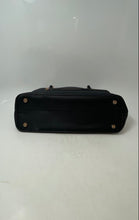 Load image into Gallery viewer, Anne Klein Womens Black Gold-Tone Leather Inner Pockets Shoulder Bag w/ Tags

