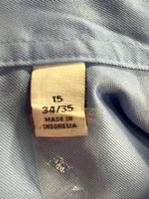Load image into Gallery viewer, Calvin Klein Mens Blue Infinite Non-Iron Slim Fit Stretch Dress Shirt Size 15
