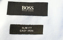 Load image into Gallery viewer, Hugo Boss Mens Blue Slim-Fit Collared Easy Iron Long Sleeve Dress Shirt Size 15
