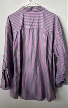 Load image into Gallery viewer, Synrgy Mens Purple Striped Cotton Long Sleeve Button-Up Shirt Size 3XL
