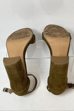 Load image into Gallery viewer, Steve Madden Womens Carrson Olive Green Block Ankle Strap Heels Size 8M
