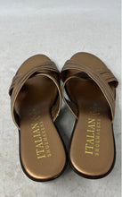 Load image into Gallery viewer, Italian Shoemakers Womens Kenny Bronze-Tone Open Toe Slip-On Slide Sandals Sz 7
