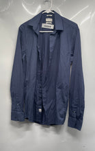 Load image into Gallery viewer, Lucky Brand Mens Blue Printed Stretch Long Sleeve Slim Fit Dress Shirt Size M
