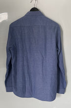 Load image into Gallery viewer, Oscar De La Renta Mens Blue Tailored Fit Long Sleeve Collared Button-Up Shirt M
