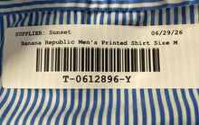 Load image into Gallery viewer, Banana Republic Mens Blue White Striped Camden Fit Cotton Button-Up Shirt Size M
