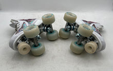 Load image into Gallery viewer, Crazy Womens White Glitter Sparkle Roller Skates Small 4 Size Adjustable

