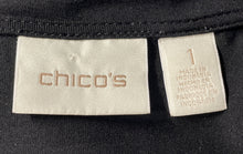 Load image into Gallery viewer, Chico's Womens Black White Floral Lace Overlay Short Sleeve Blouse Top Size 1
