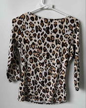 Load image into Gallery viewer, Guess Womens Multicolor Animal Print 3/4 Sleeve Cut-Out Blouse Top Size Small
