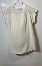 Load image into Gallery viewer, Express Womens White Short Sleeve V-Neck Regular Fit 1/4 Zip Blouse Top Size M

