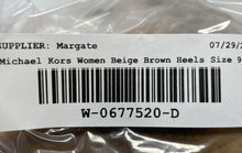 Load image into Gallery viewer, Michael Kors Womens Beige Brown Open Toe Platform Heels Size 9.5M
