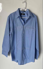 Load image into Gallery viewer, DKNY Mens Sky Blue Plaid Cotton Pointed Collar Long Sleeve Dress Shirt Size 16
