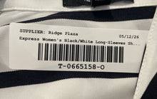 Load image into Gallery viewer, Express Mens Black White Collared Long Sleeve Button-Up Shirt Size XS
