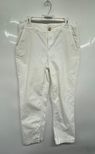 Load image into Gallery viewer, Loft Womens White Flat Front Slash Pocket Straight Leg Ankle Pants Size M
