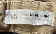 Load image into Gallery viewer, Zara Boys Beige Slash Pockets Flat Front Straight Leg Chino Pants Size 13-14
