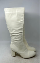 Load image into Gallery viewer, Unbranded Womens White Side-Zip Block Heel Knee-High Riding Boots Size EUR 39
