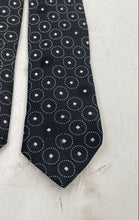 Load image into Gallery viewer, Giorgio Armani Mens Black White Silk Printed Adjustable Pointed Tie
