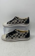 Load image into Gallery viewer, Coach Womens Gray Black Logo Print Lace-Up Low Top Sneaker Shoes Size 8.5B
