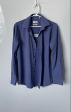 Load image into Gallery viewer, Lucky Brand Mens Blue Printed Slim Fit 4 Way Stretch Long Sleeve Dress Shirt M

