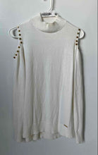 Load image into Gallery viewer, Michael Kors Womens White Knitted Mock Neck Cold Shoulder Blouse Top Size S
