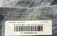 Load image into Gallery viewer, Structure Mens Blue Plaid Long Sleeve Spread Collar Button-Up Shirt Size XL

