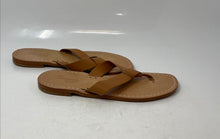 Load image into Gallery viewer, Caruso Womens Brown Leather Open Toe Slip-On Flat Thong Sandals Size EUR 41
