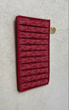 Load image into Gallery viewer, Michael Kors Womens Red Signature Leather Keyring Jet Set Charm Card Case Wallet
