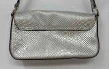 Load image into Gallery viewer, Guess Womens Silver Animal Print Small Flap Shoulder Handbag
