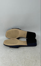 Load image into Gallery viewer, Talbots Womens Viv Blue Shimmer Raffia Open Toe Block Slide Sandals Size 8.5 M
