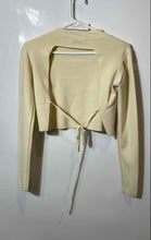 Load image into Gallery viewer, Zara Womens Beige Long Sleeve Backless Mock Neck Pullover Sweater Size Small
