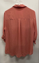 Load image into Gallery viewer, Express Womens Pink Roll-Tab Sleeve Collared Pockets Button-Up Shirt Size L
