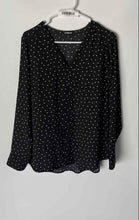Load image into Gallery viewer, Express Womens Black White Printed Long Sleeve Blouse Top Size Large
