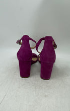 Load image into Gallery viewer, Michael Kors Womens Fiona Purple Suede Wedge Heel Ankle Strap Sandals Size 6M

