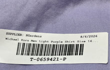 Load image into Gallery viewer, Michael Kors Mens Light Purple Long Sleeve Slim Fit Dress Shirt Size 16.5 32/33
