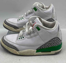 Load image into Gallery viewer, Authentic Nike Womens Air Jordan 3 Retro Green White Sneaker Shoes Sz 6 Damaged
