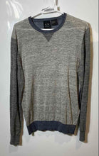 Load image into Gallery viewer, Armani Exchange Mens Gray Colorblock Long Sleeve Pullover Sweater Size Medium

