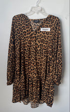 Load image into Gallery viewer, Kate Spade New York Womens Brown Animal Print Long Sleeve A-Line Dress Size M
