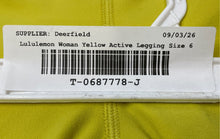 Load image into Gallery viewer, Lululemon Womens Yellow High-Waist Activewear Compression Leggings Size 6
