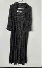 Load image into Gallery viewer, Zara Womens Green Black Leopard Print 3/4 Sleeve Collared Shirt Dress Size Small
