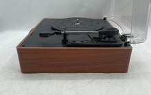 Load image into Gallery viewer, 1 By One Brown Black Portable 3 Speed Stereo Turntable Not Tested
