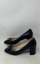 Load image into Gallery viewer, Cole Haan Womens Tali Bow Black Leather Slip-On Block Pump Heels Size 9B
