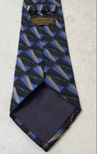 Load image into Gallery viewer, DeSantis Collection Mens Blue Geometric Print Silk Keeper Loop Pointed Tie
