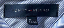 Load image into Gallery viewer, Tommy Hilfiger Mens Blue Striped Regular Fit Long Sleeve Dress Shirt Size 18.5
