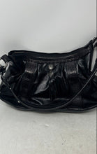 Load image into Gallery viewer, Brighton Womens Black Leather Inner Zipped Pocket Logo Charm Shoulder Handbag
