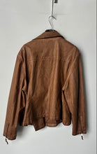 Load image into Gallery viewer, Max Studio Womens Tan Cognac Faux Leather Full-Zip Biker Motorcycle Jacket Sz 2X
