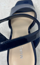 Load image into Gallery viewer, Marc Fisher Womens Blue Leather Buckle Square Toe Platform Heels Size 6 M
