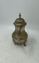 Load image into Gallery viewer, Vintage Brass Serving Four Footed Spout Handled Teapot With Hinged Lid
