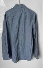 Load image into Gallery viewer, Kenneth Cole Reaction Mens Blue Printed Cotton Slim Fit Dress Shirt Size 16 1/2
